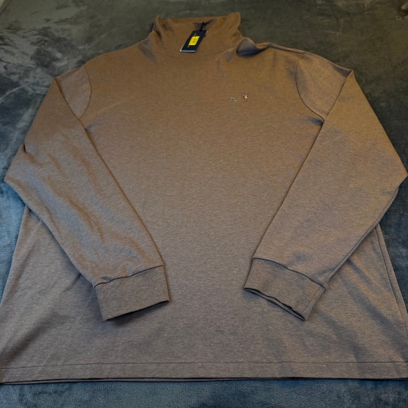 Polo Ralph Lauren Brown Long Sleeve Turtleneck Top Flesh Pony Mens XXL 2XL NWT